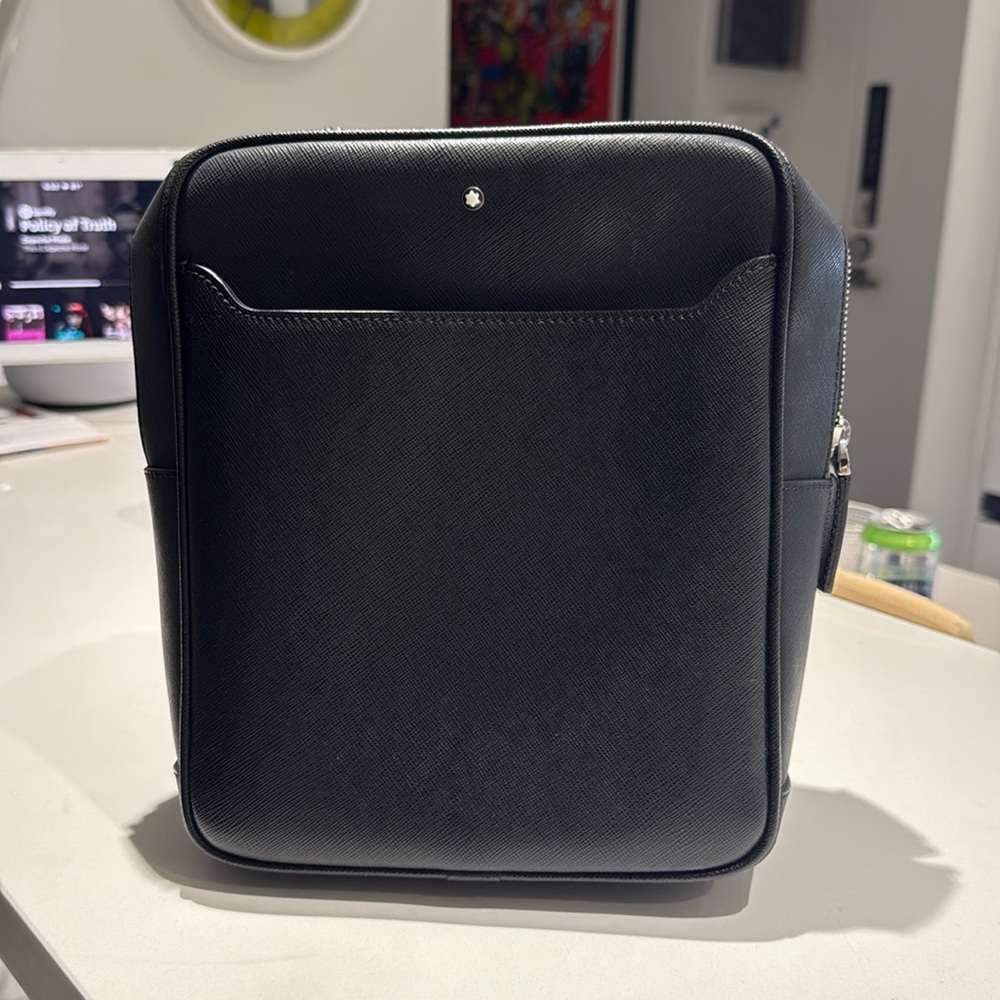 Montblanc Sartorial Messenger Bag In Black Leather